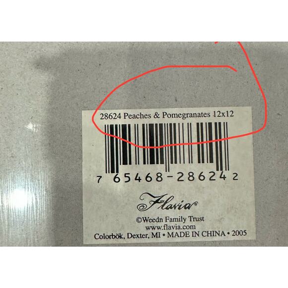 New -Flavia- Peaches and Pomegranates- 12" x 12" Punchout Pack - Picture 3 of 3